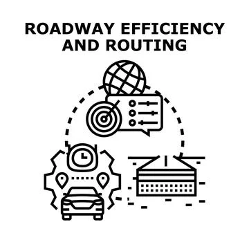 Roadway efficiency and routing concept illustration Stock Illustration