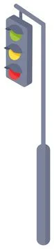 Roadway lighting element, traffic lights. Signal electric lantern with red Stockillustratie