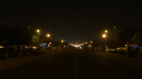 A roadway in the night Stock Footage 32498678
