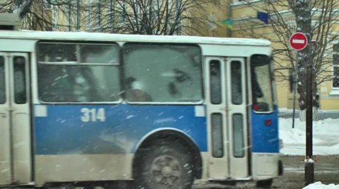 Roadway in Snow 1 Stock-Footage 34523121