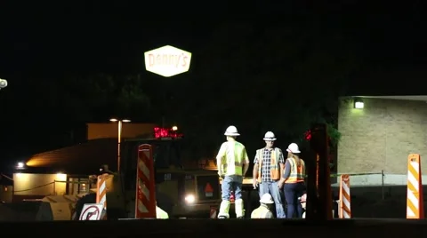 Roadwork construction Stock Footage 53564258