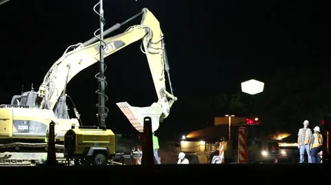Roadwork construction Stock Footage 53564279