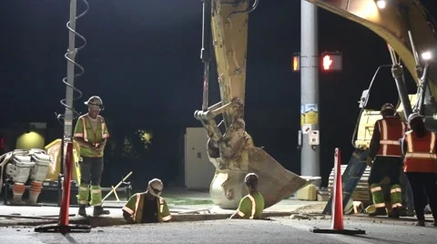 Roadwork construction Stock Footage 53564291