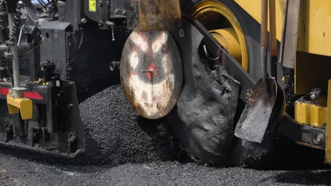 Roadwork development new asphalt road at Suburban. Stock Footage 306431577