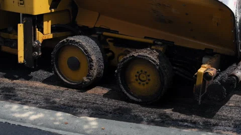 Roadwork development of the new asphalt road at Suburban area. Element of Vídeo Stock 310288274