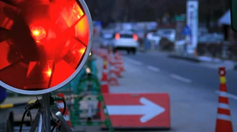 Roadwork lights. Stock Footage