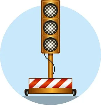 Roadworks Traffic Light Stock Illustration