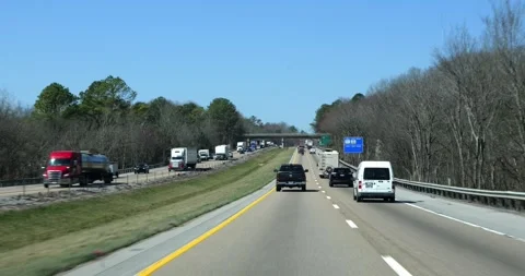 ROANE CO, TN - 13 MAR 2024: POV interstate highway traffic Stock Footage 280363117