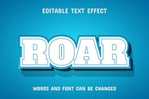 Roar 3d text effect Illustrazione stock
