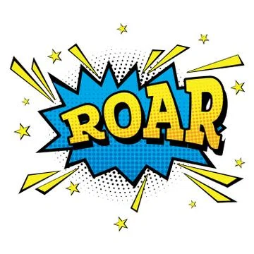 Roar. Comic Text in Pop Art Style. Stockillustratie