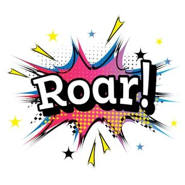 Roar. Comic Text in Pop Art Style. Stockillustratie