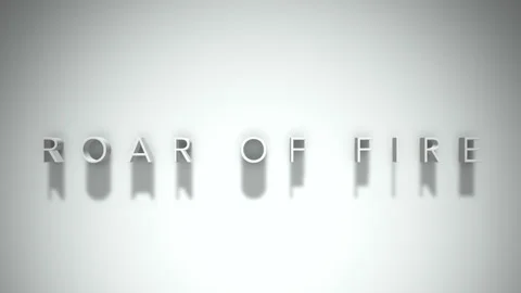Roar of fire 3D title animation white text on a white background Stock Footage 299646472