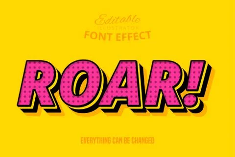 Roar! text, editable font effect Stock Illustration
