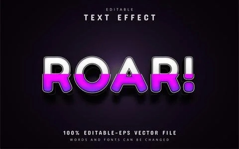 Roar text - purple gradient text effect Stock Illustration