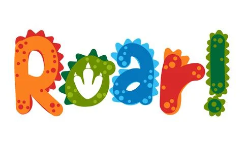 Roar word with with predatory pattern Stock Illustration