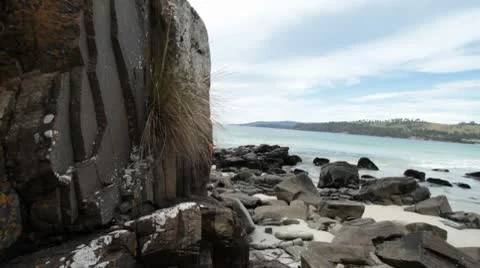 Roaring Beach, Tasmnia Stock Footage 10732591