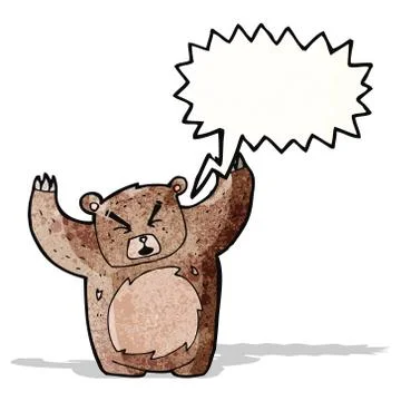 Roaring bear cartoon Stock Illustration