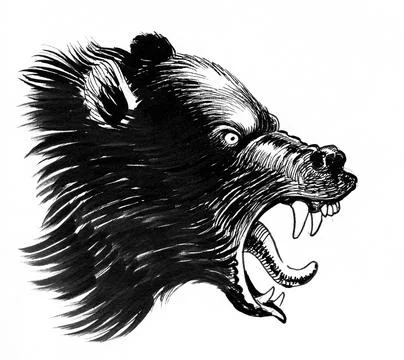 Roaring bear Stock Illustration