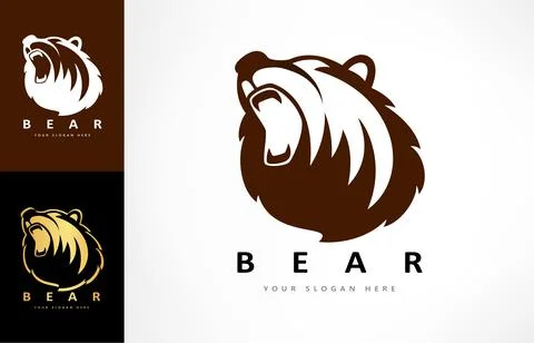 Roaring bear logo vector. Animal design. Stock Illustration