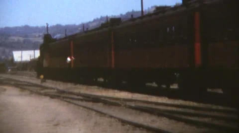Roaring Camp steam train, train conductor Stock Footage 58897717