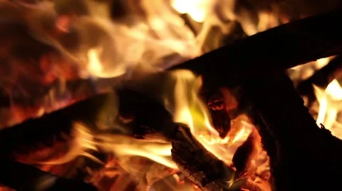 Roaring Campfire 50fps Stock Footage 49816403
