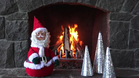 Roaring Fire Christmas Stock Footage 147632405
