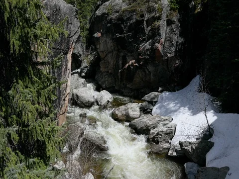 Roaring Fork River Colorado Rocky Mountains 4K Stock Footage 76331159