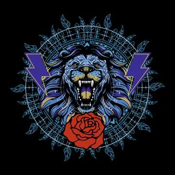 Roaring lion Stock Illustration