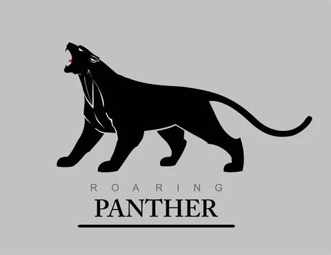 Roaring panther Stock Illustration