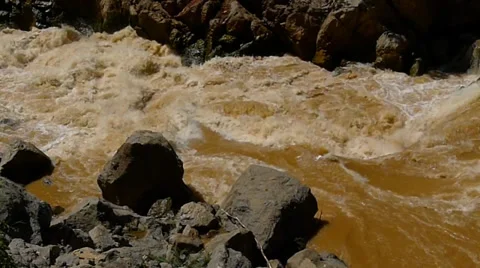Roaring river in the border of Sichuan and Yunnan province, China Stock Footage 31280936