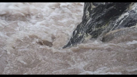 A roaring river, Close-up Detail Stock Footage 290998995
