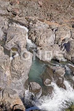Roaring Stream in the Granite Stock Photos