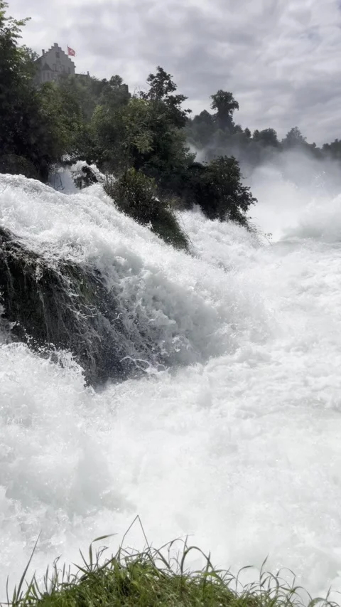 Roaring stream of water cascading down Stock Footage 306068414