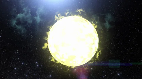 Roaring Sun in Space Stock Footage 32373876