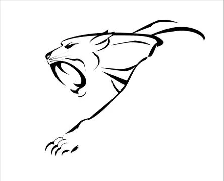 Roaring tiger Stock Illustration