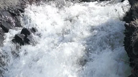 Roaring waterfall close-up view Stock Footage 50022482