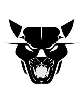 Roaring wild cat Stock Illustration