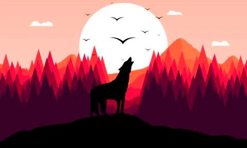 Roaring wolf Stock Illustration