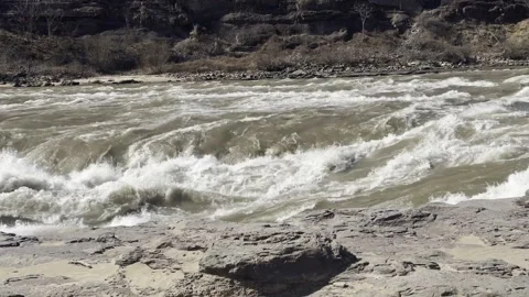 Roaring Yellow River Stock Footage 330511014