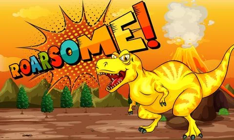 Roarsome Dinosaur Adventure Stock Illustration