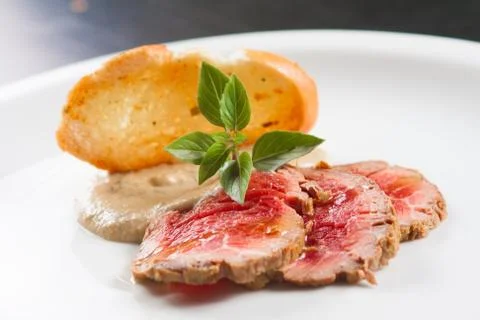 Roast beef appetizer 스톡 사진