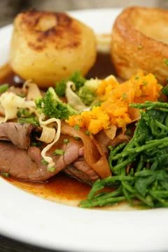 Roast beef dinner Stock Photos