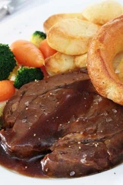 Roast beef dinner Stock Photos