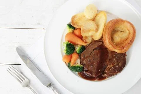 Roast beef dinner Stock Photos