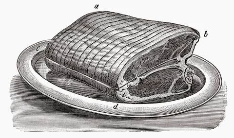 Roast beef (illustration) Illustrazione stock