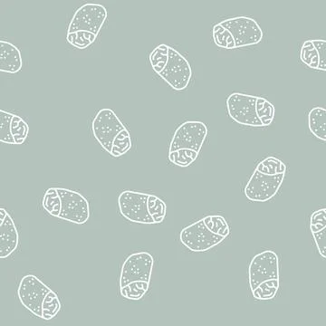 Roast beef line seamless pattern Stock Illustration