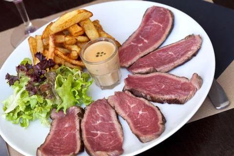 Roast beef on a plate Stock Photos
