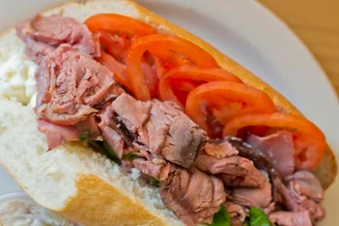 Roast Beef Sub Sandwich Stock Photos