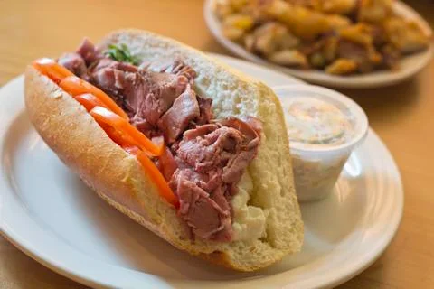 Roast Beef Sub Sandwich Stock Photos