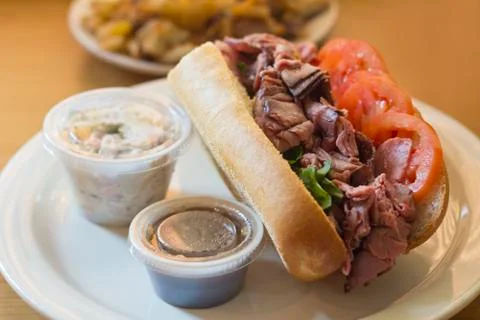 Roast Beef Sub Sandwich Stock Photos